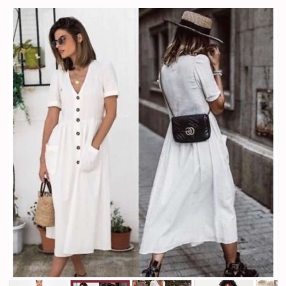 ISO Zara Linen Button Down Dress